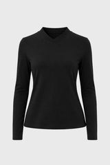 Black Crossover Neck T-Shirt