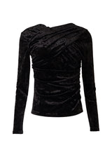 Black Crushed Velvet Top