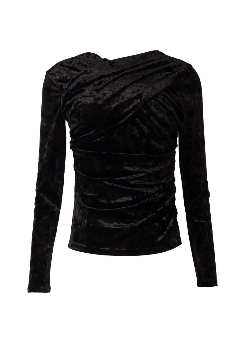 Black Crushed Velvet Top