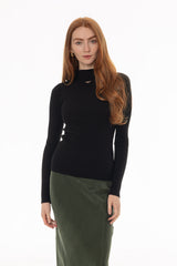 Black Cut Out Sweater