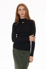 Black Cut Out Sweater