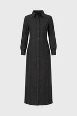 Black Denim Pocket Maxi Dress