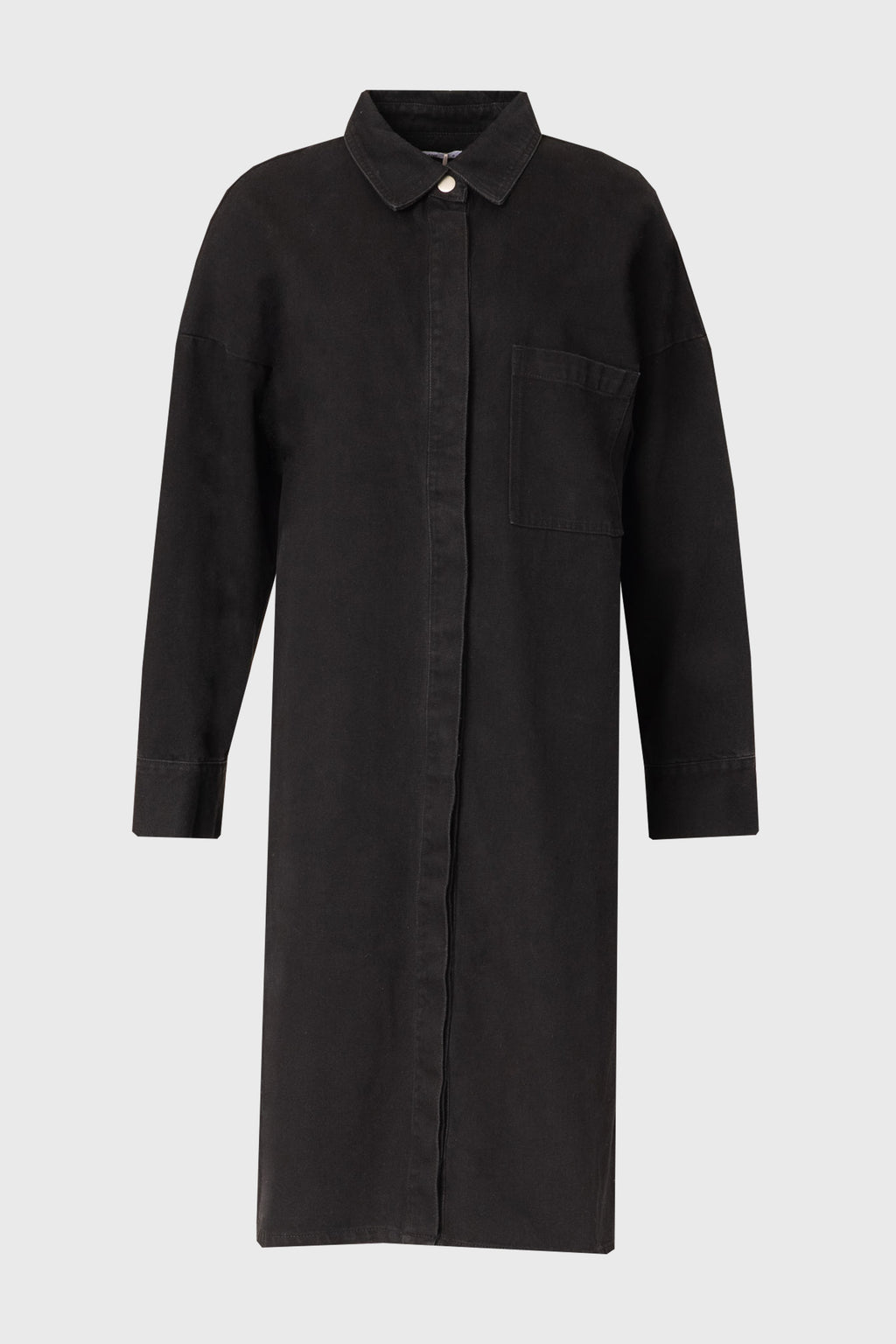 Black Denim Shirt Dress – BLANK