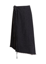 Black Denim Wrap Skirt