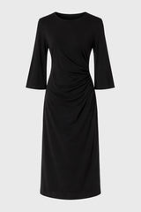 Black Draped Jersey Maxi Dress