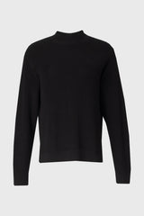 Black Drop Shoulder Knit Sweater