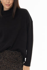 Black Drop Shoulder Sweater Top