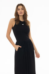 Black Embroidered Tank Top