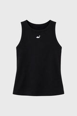 Black Embroidered Tank Top