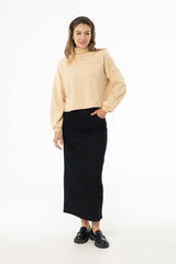 Black Everyday Denim Skirt