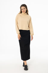 Black Everyday Denim Skirt