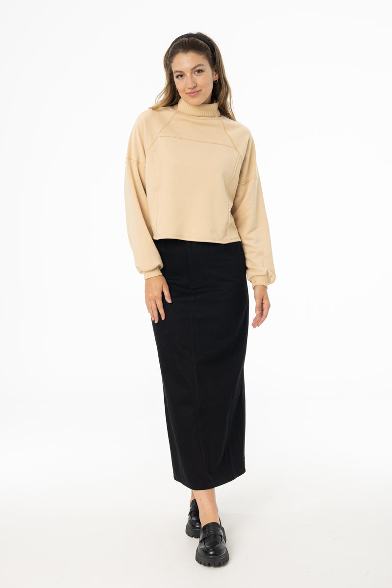 Black Everyday Denim Skirt
