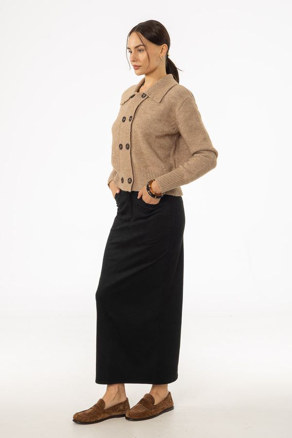 Black Everyday Microsuede Skirt