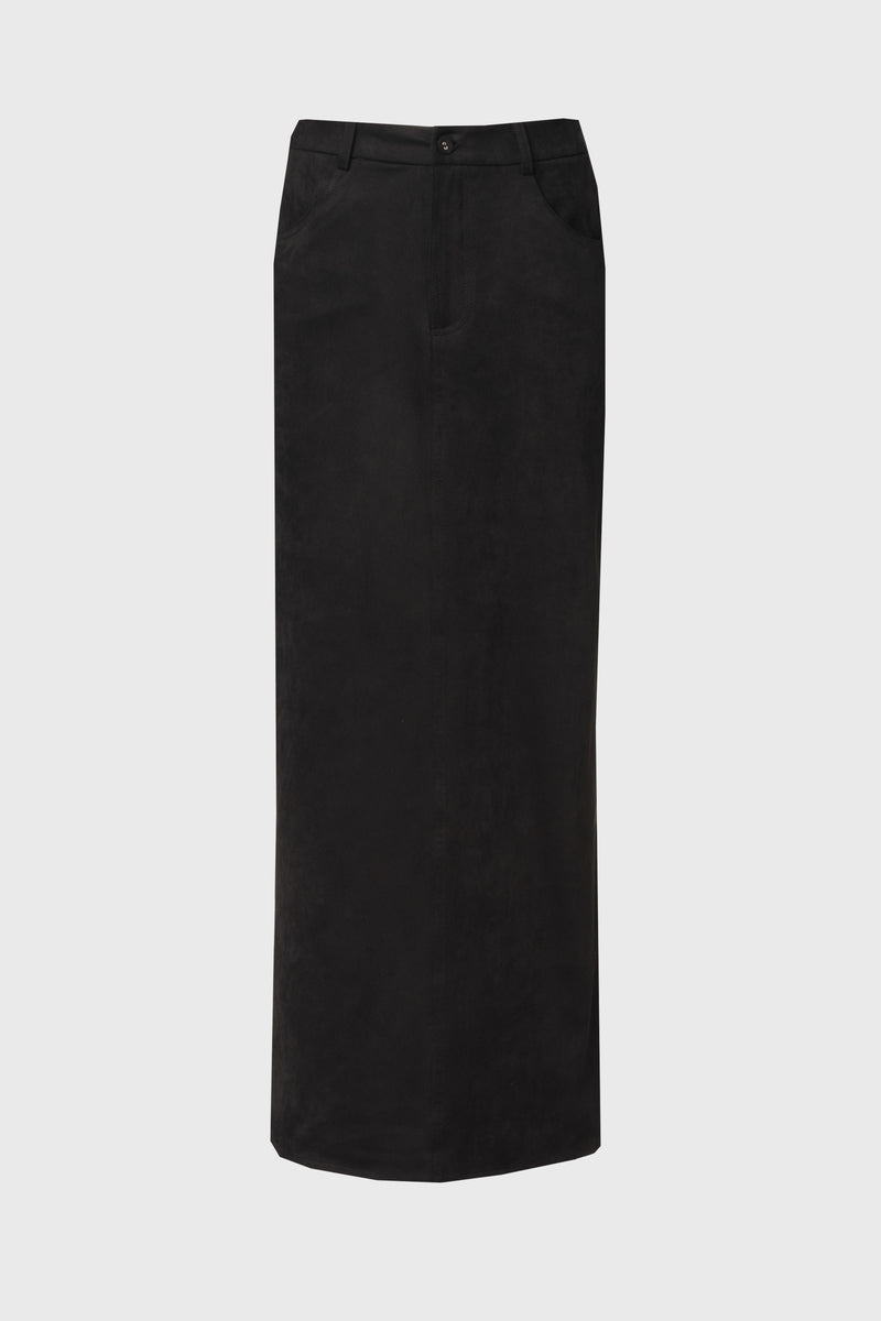 Black Everyday Microsuede Skirt