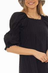 Black Eyelet Maxi Dress