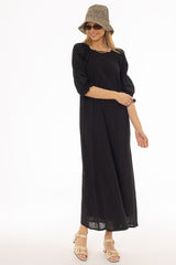 Black Eyelet Maxi Dress