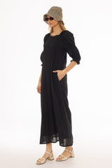 Black Eyelet Maxi Dress