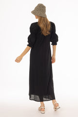 Black Eyelet Maxi Dress