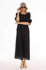 Black Eyelet Maxi Dress