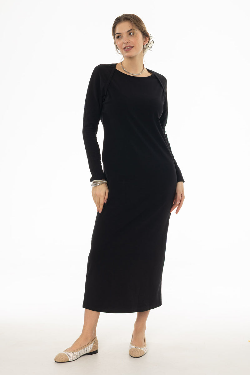 green emerald velvet dress Black Faux Shrug Maxi Dress – BLANK