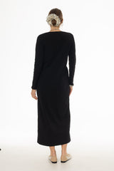 Black Faux Shrug Maxi Dress