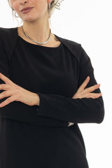 Black Faux Shrug Maxi Dress