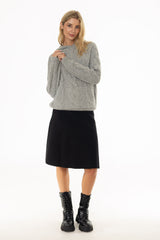 Black Flare Knit Skirt