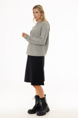 Black Flare Knit Skirt
