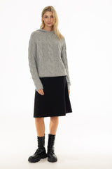 Black Flare Knit Skirt