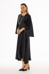 Black Flare Sleeve Maxi Dress