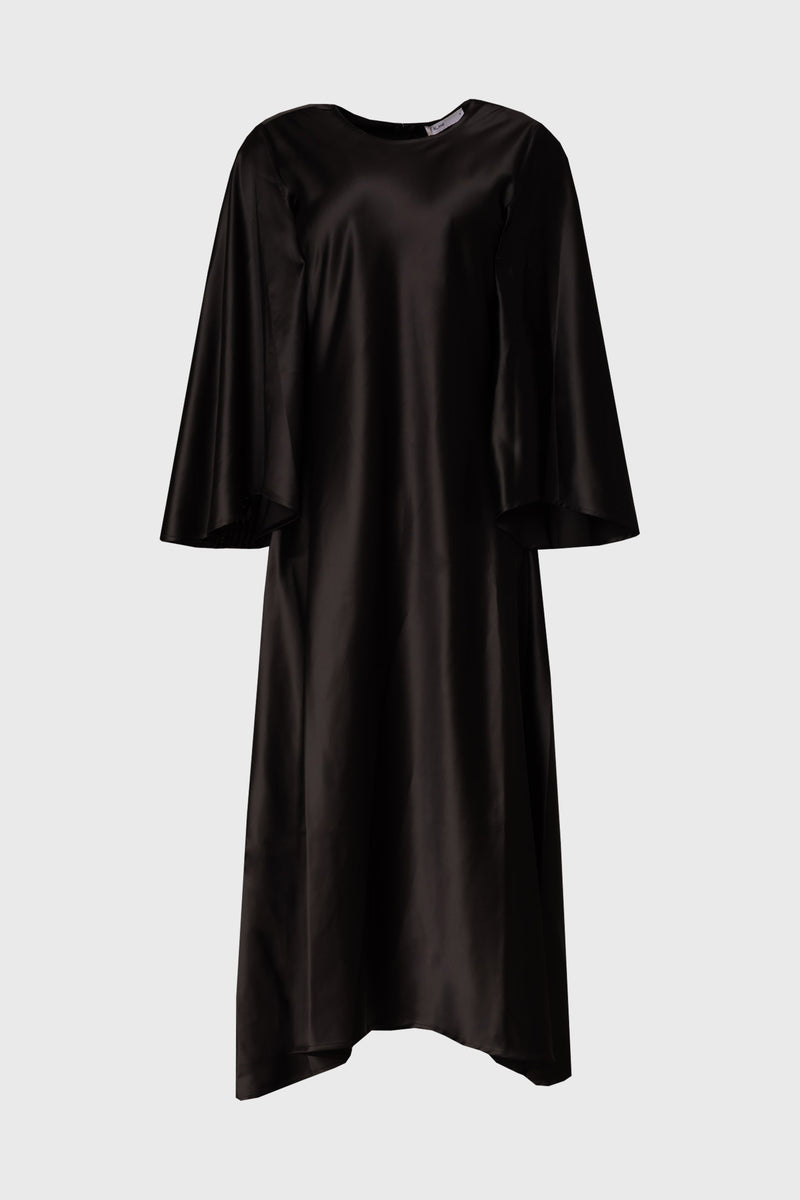 Black Flare Sleeve Maxi Dress