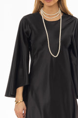 Black Flare Sleeve Maxi Dress