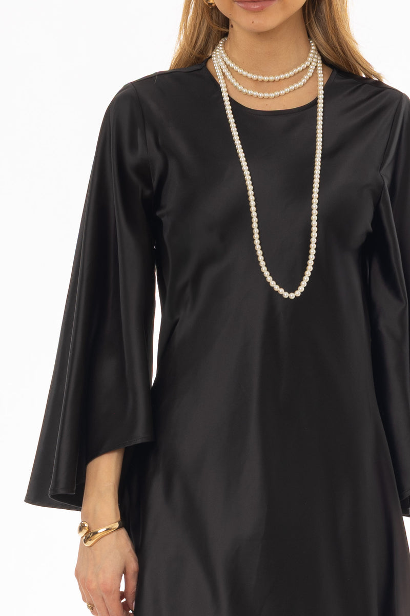 black bell sleeve maxi dress Flare – BLANK Ideal for evening events Color:Midnight Floral Xixirimido Cloud Print Sleeveless YGroup_americano-mini-dress