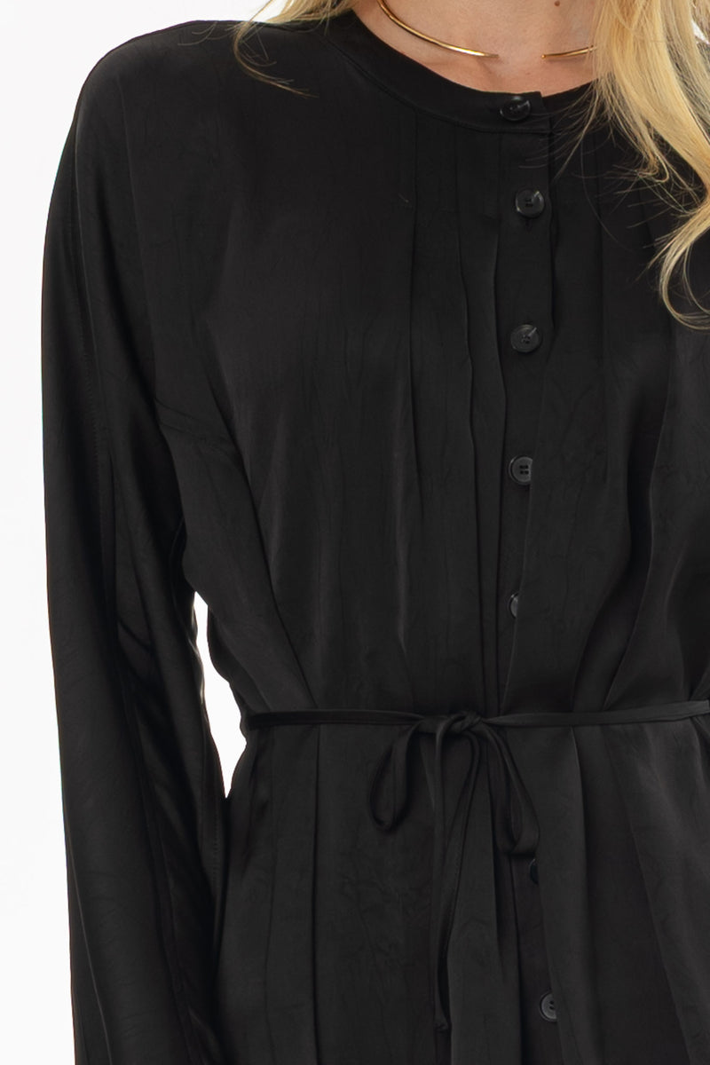 Black Flare Sleeve Tie Blouse – BLANK