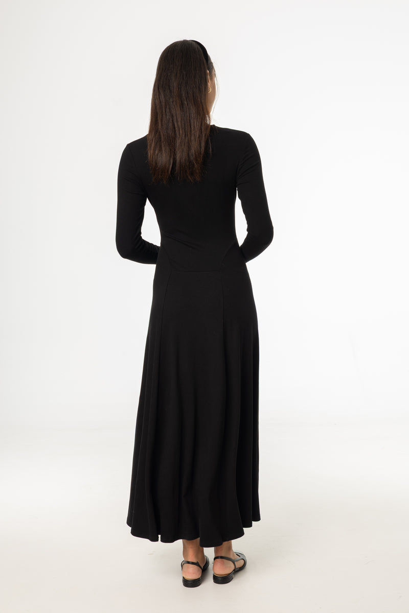 Black Front Ruched Maxi Dress BLANK Black Front Ruched Maxi Dress BLANK