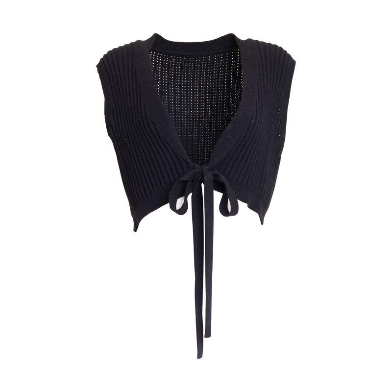 Black Knit Tie Top