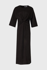 Black Front Tie Knot Maxi Dress