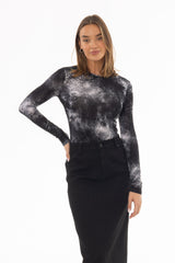Black Galaxy Round Neck T-Shirt