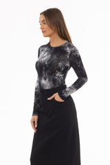 Black Galaxy Round Neck T-Shirt