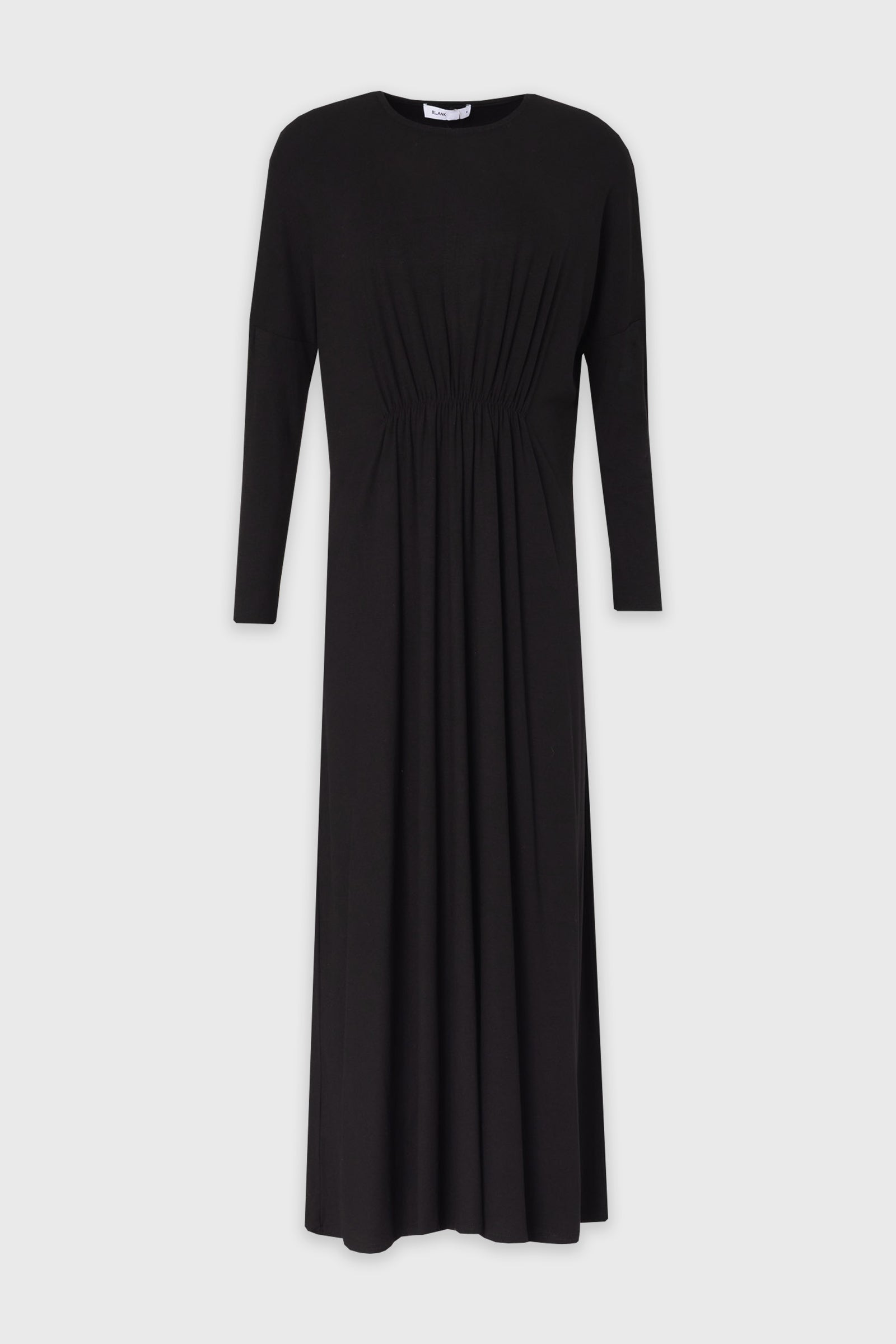 Black Gathered Waist Maxi Dress – BLANK
