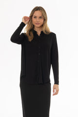 Black Herringbone Textured Shirt