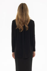 Black Herringbone Textured Shirt