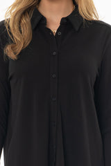 Black Herringbone Textured Shirt