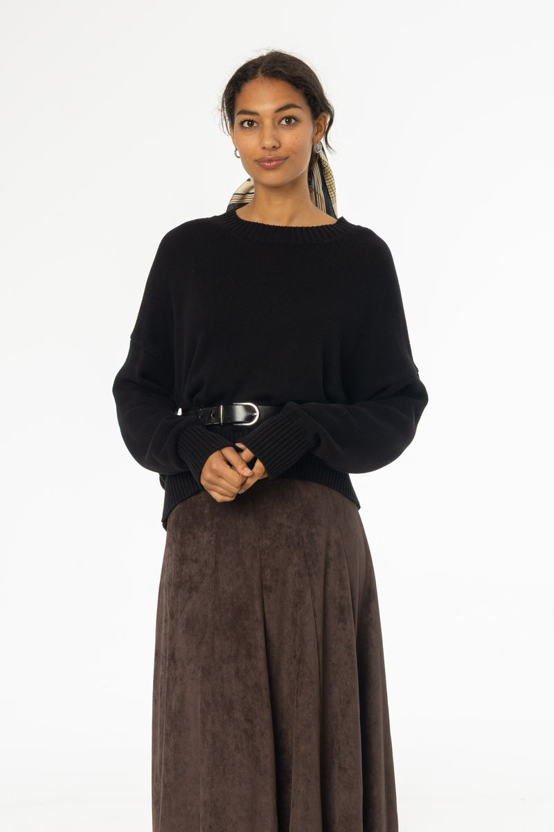 Black High-Low Oversized Sweater