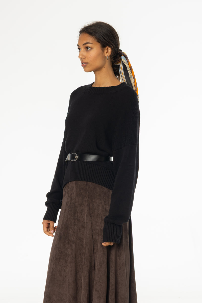 Black High-Low Oversized Sweater