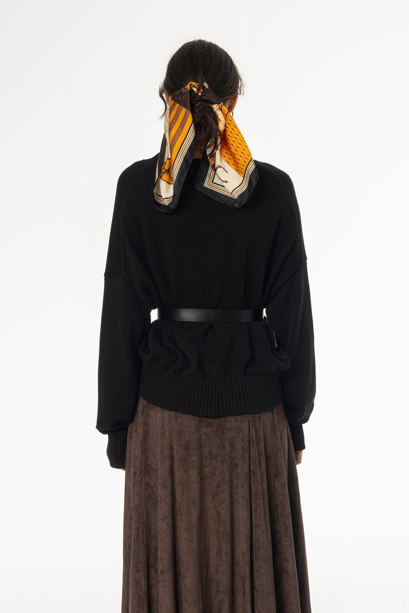 Black High-Low Oversized Sweater