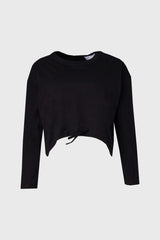 Black High Low Drawstring Tee