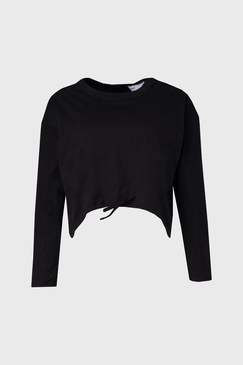 Black High Low Drawstring Tee