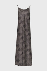 Black Houndstooth Printed Slip Dress