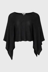 Black Knit Capelet Top